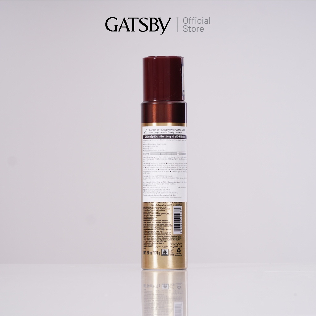 Gôm xịt tạo kiểu tóc GATSBY Set & Keep Spray Ultra Hard 250ml/chai