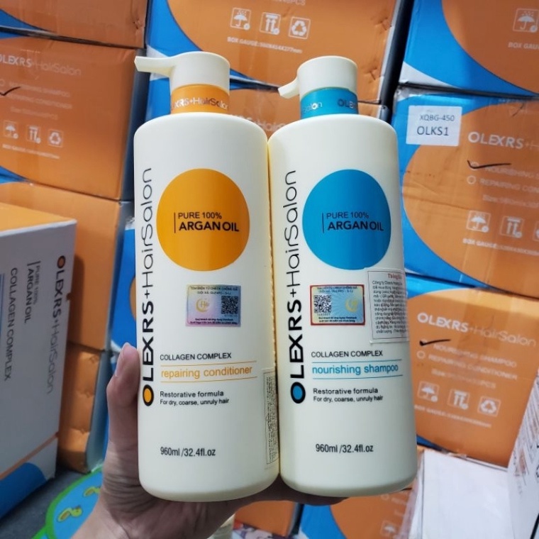 Cặp gội xả Olexrs Hair salon 960ml giảm rụng , mọc tóc . hương thơm lâu , mượt tóc , dưỡng tóc đẹp