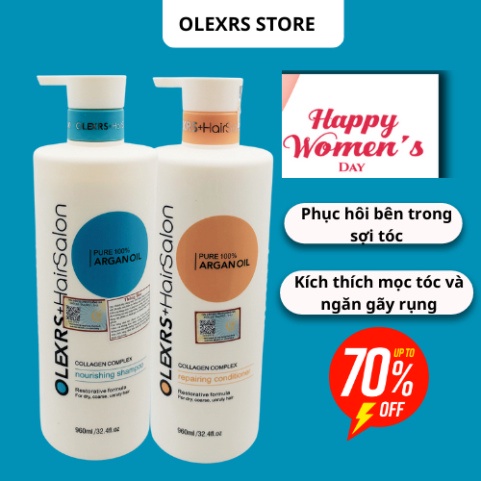 Cặp gội xả Olexrs Hair salon 960ml giảm rụng , mọc tóc . hương thơm lâu , mượt tóc , dưỡng tóc đẹp