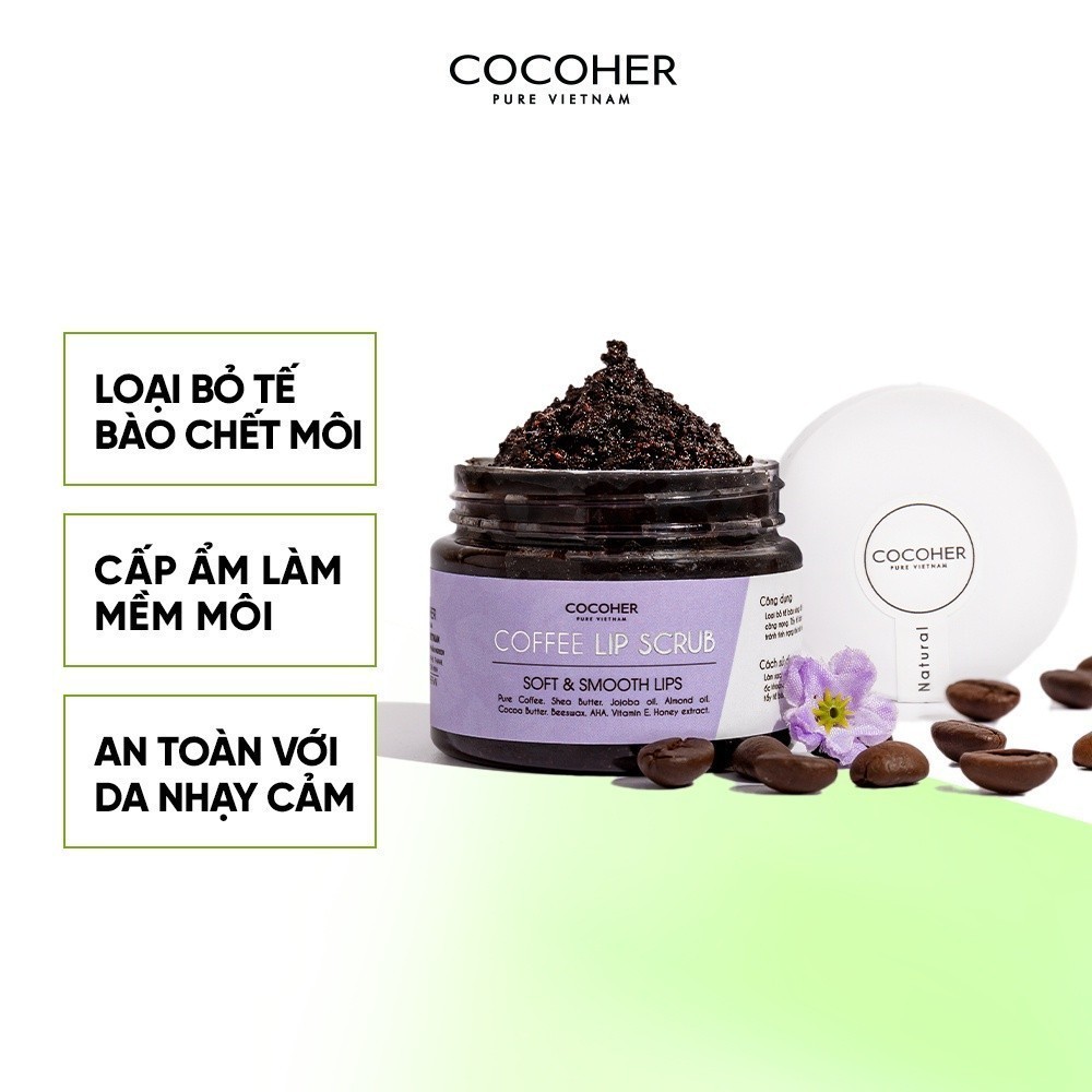 Tẩy Da Chết Cà Phê Cho Môi COCOHER 40g