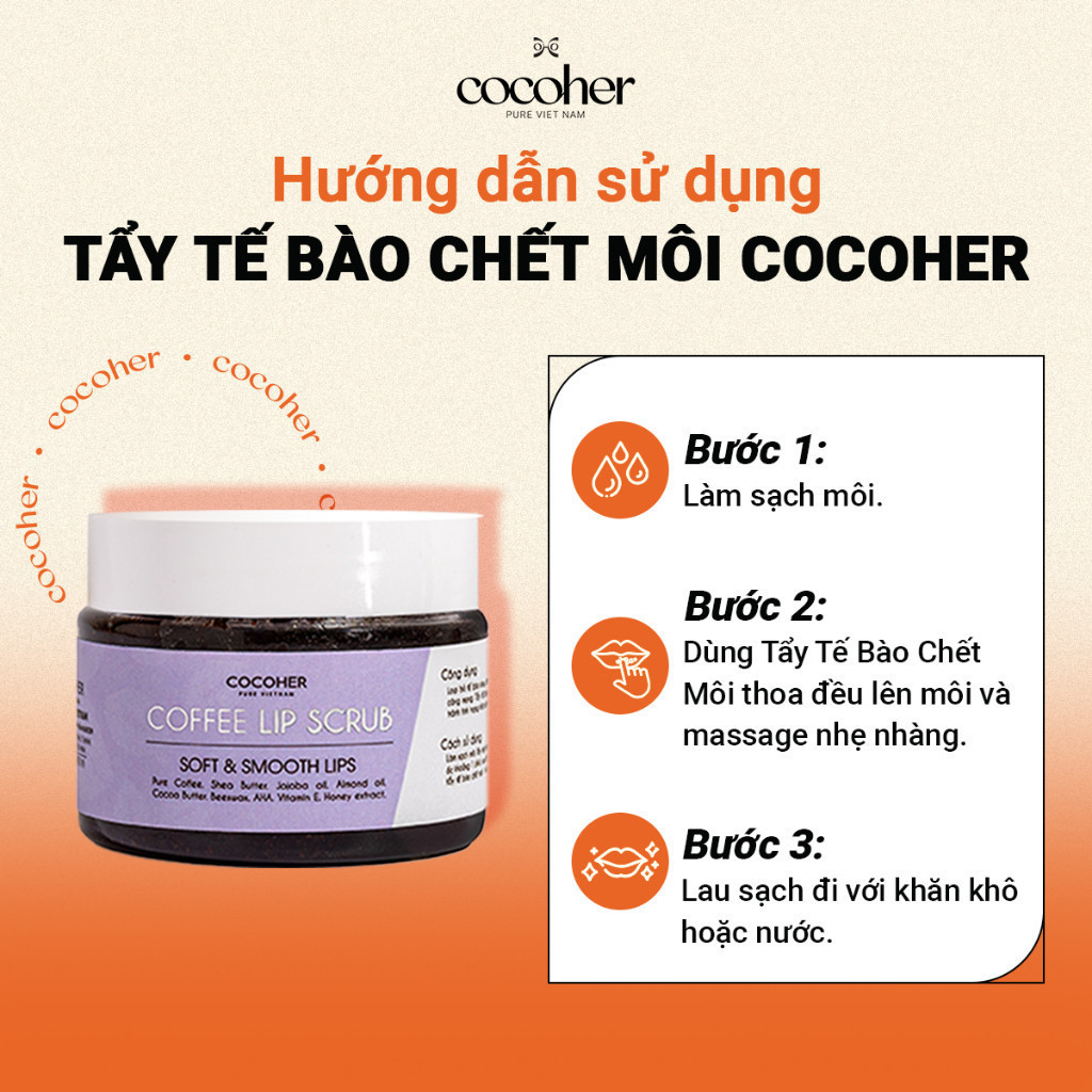 Tẩy Da Chết Cà Phê Cho Môi COCOHER 40g