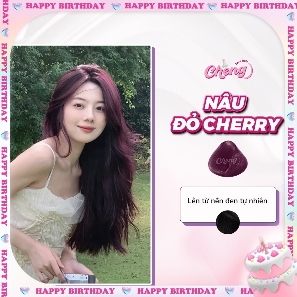 Thuốc Nhuộm Tóc Màu NÂU ĐỎ CHERRY Không Tẩy | Chenglovehair, Chenglovehairs