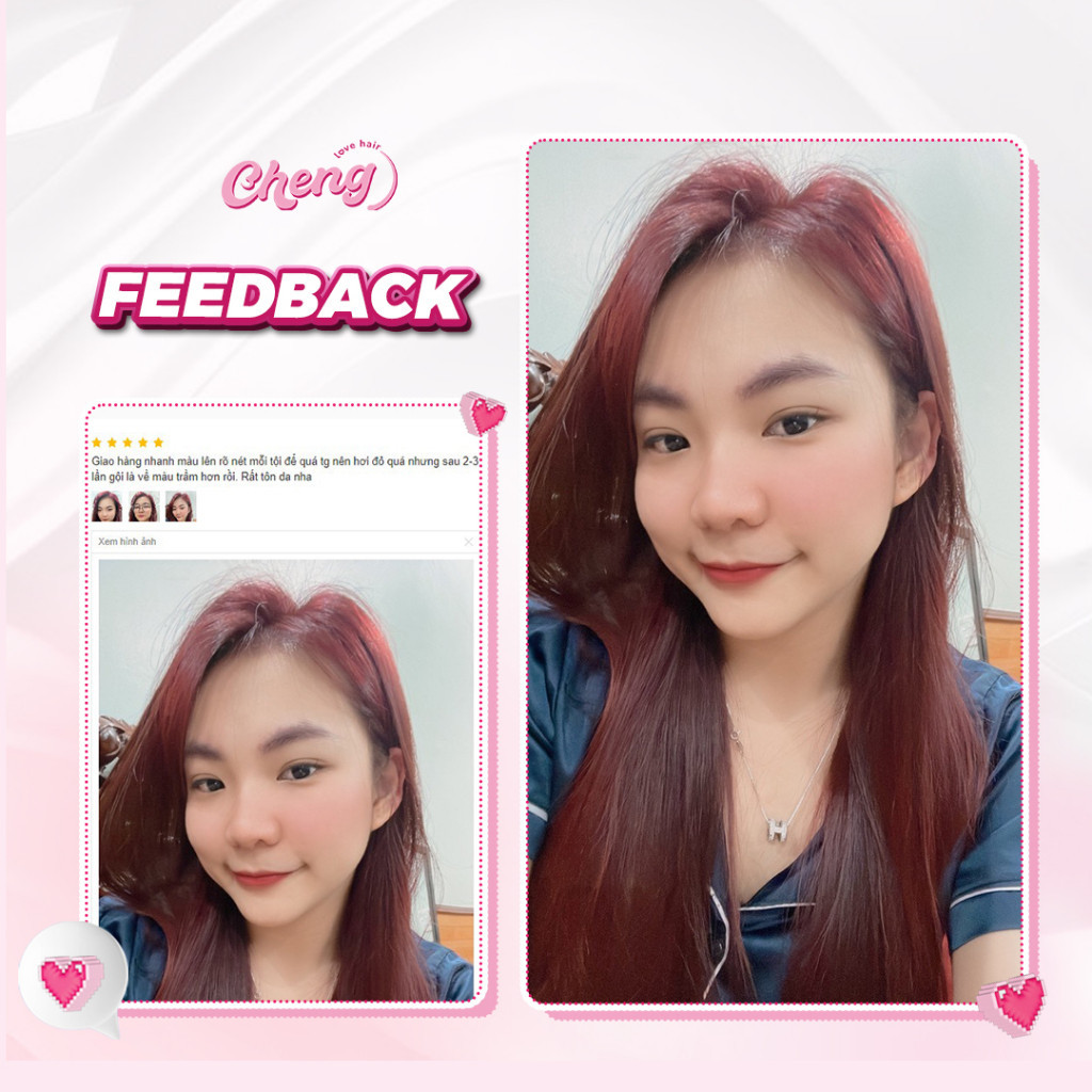 Thuốc Nhuộm Tóc Màu NÂU ĐỎ CHERRY Không Tẩy | Chenglovehair, Chenglovehairs