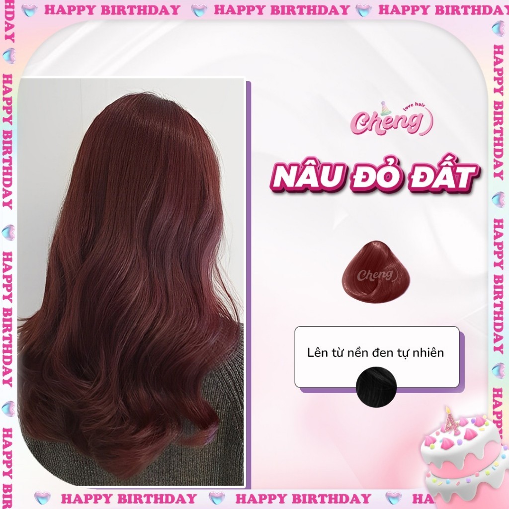 Thuốc nhuộm tóc màu NÂU ĐỎ ĐẤT không cần tẩy tóc | Chenglovehairs, Chenglovehair, Chengloveshair