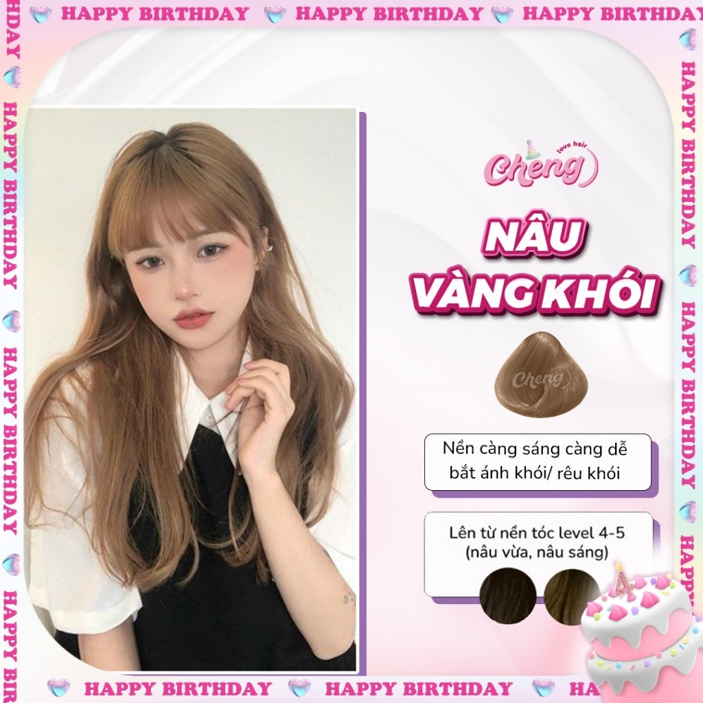Thuốc Nhuộm Màu NÂU VÀNG ÁNH KHÓI Không Tẩy | Chenglovehair, Chenglovehairs