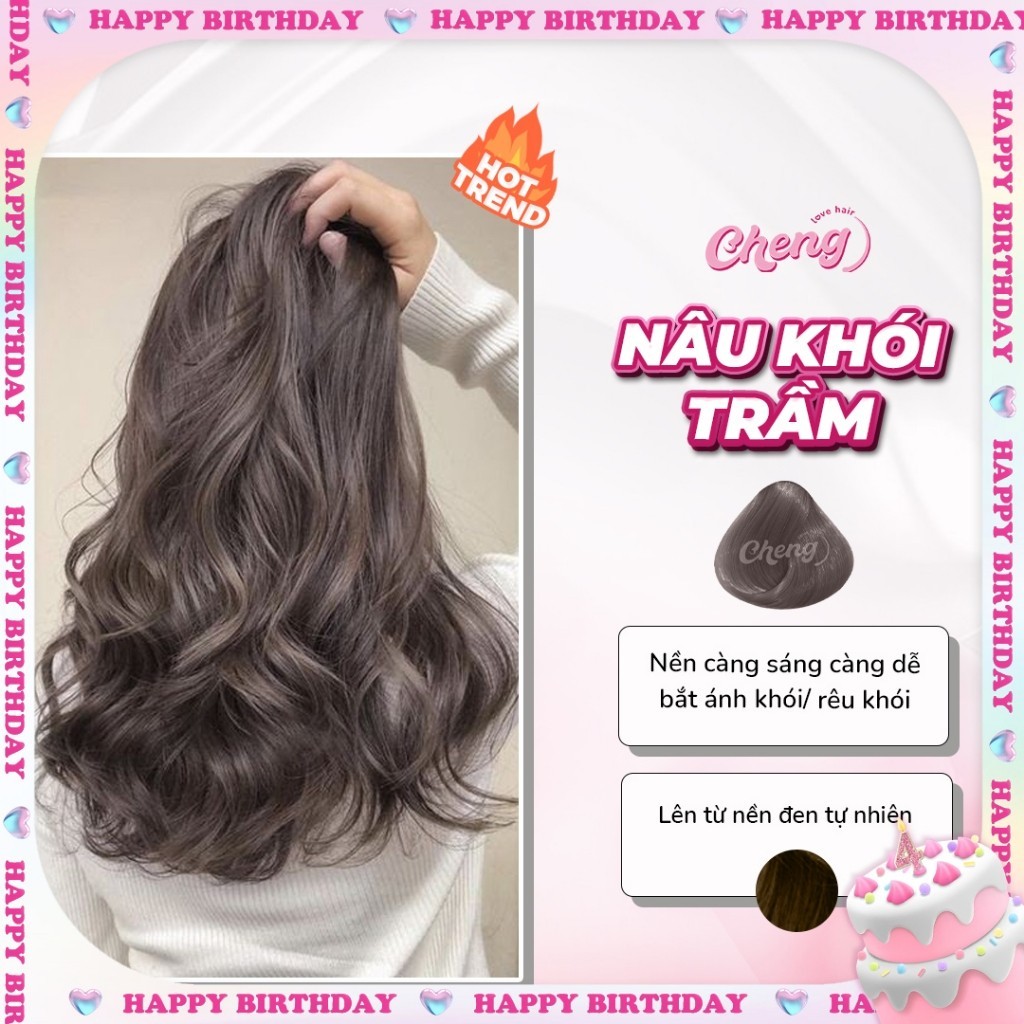 Thuốc Nhuộm Tóc Màu NÂU KHÓI TRẦM Không Tẩy| Chenglovehair, Chenglovehairs