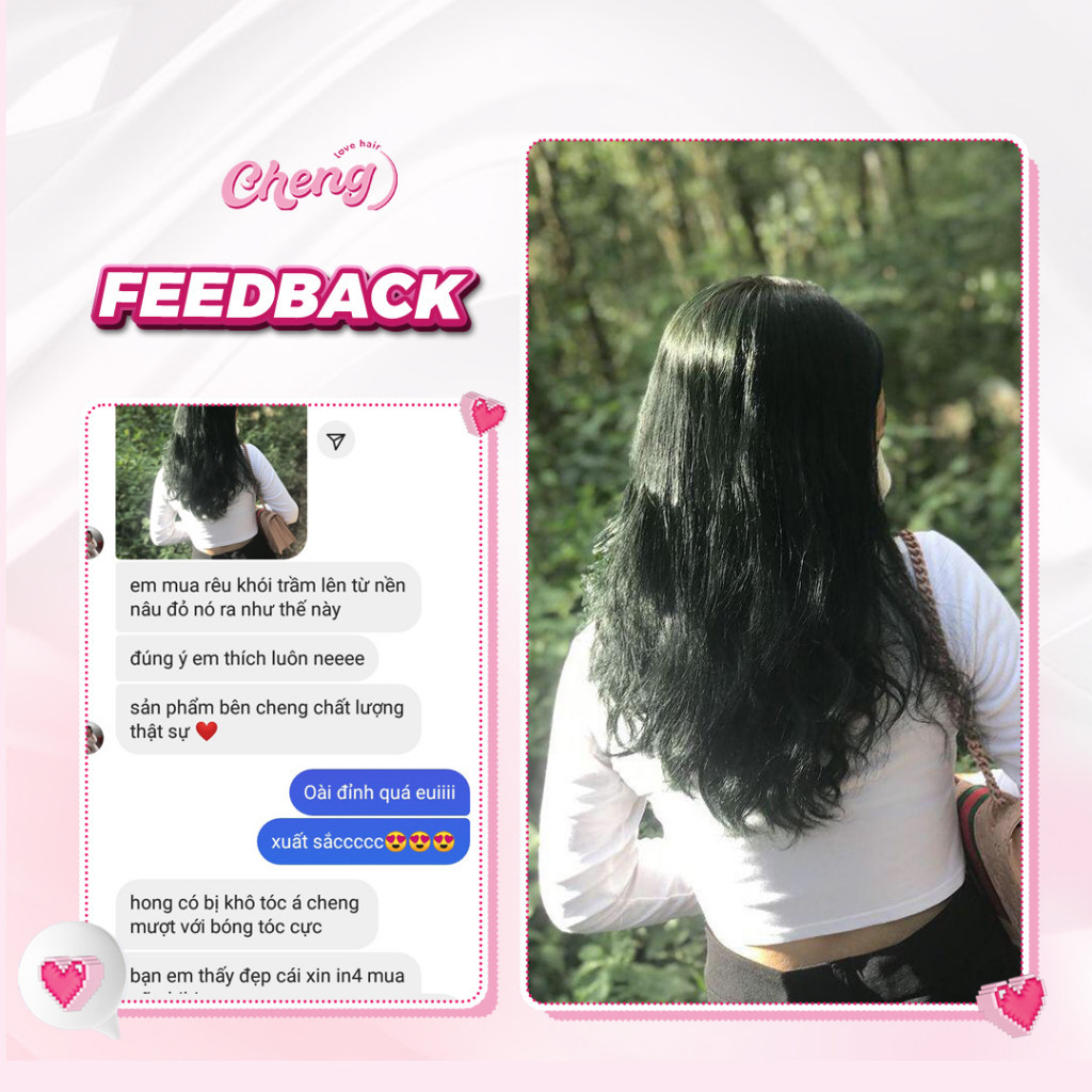Thuốc nhuộm tóc RÊU KHÓI TRẦM không cần thuốc tẩy tóc Chenglovehairs, Chenglovehair