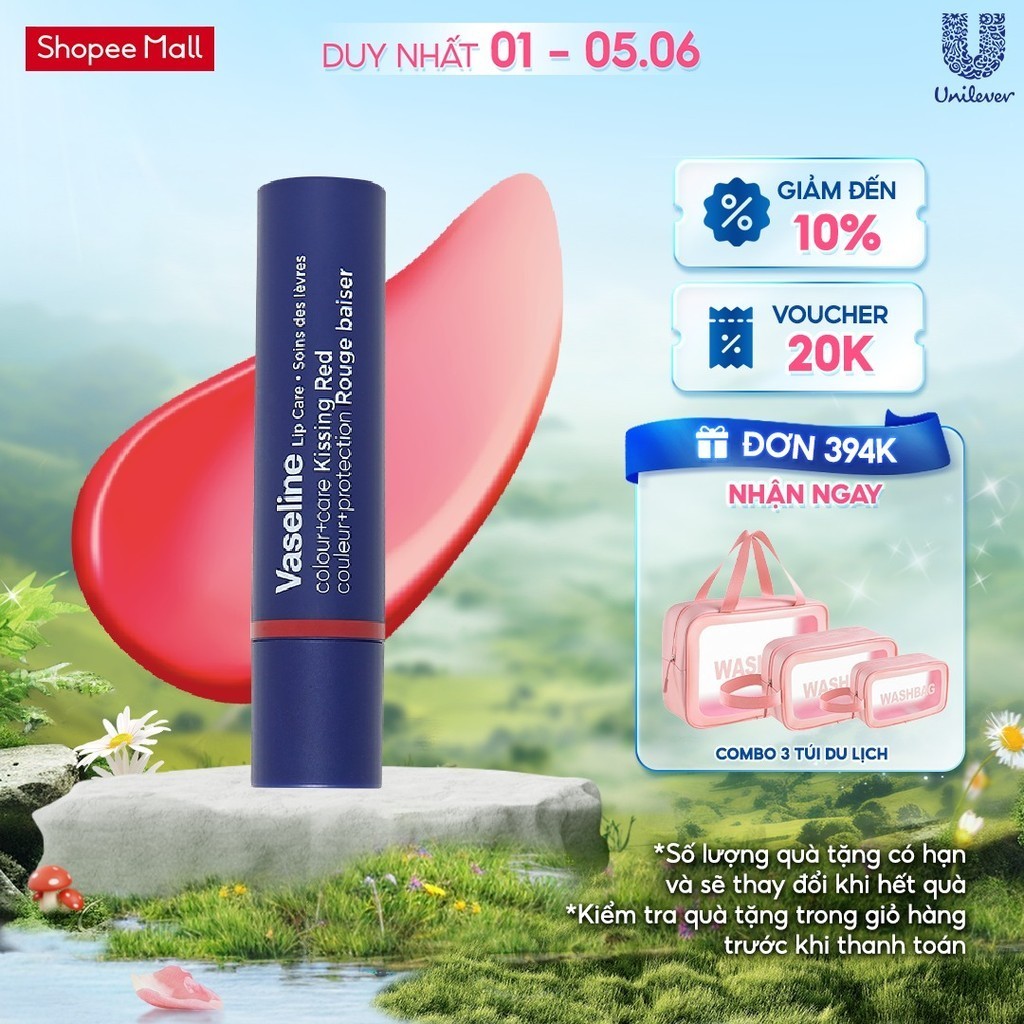 Son dưỡng môi Vaseline Colour+Care Kissing Red (Đỏ) 3g