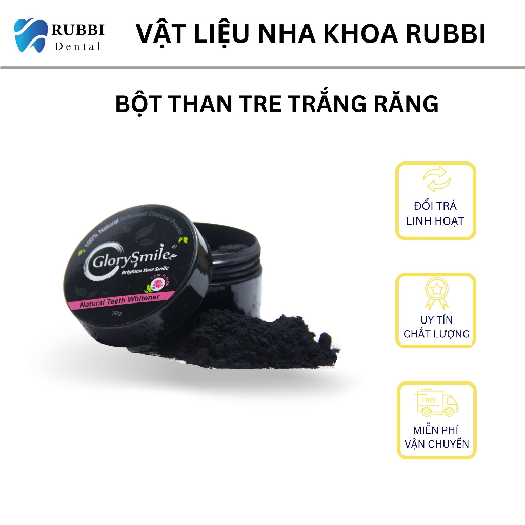 Bột than tre hoạt tính trắng sáng răng thơm miệng chính hãng GLORY SMILE – Vệ sinh chăm sóc răng miệng tại nhà