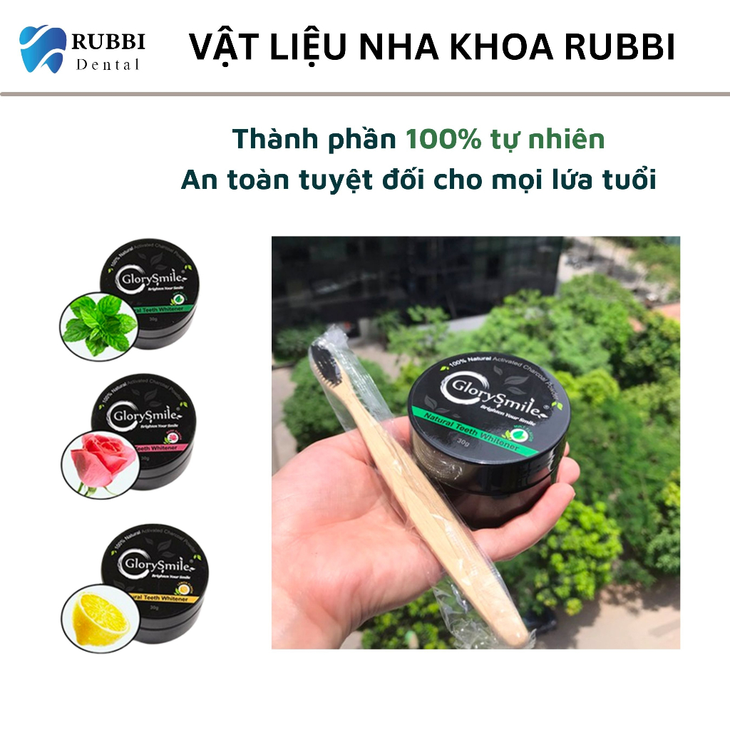 Bột than tre hoạt tính trắng sáng răng thơm miệng chính hãng GLORY SMILE – Vệ sinh chăm sóc răng miệng tại nhà