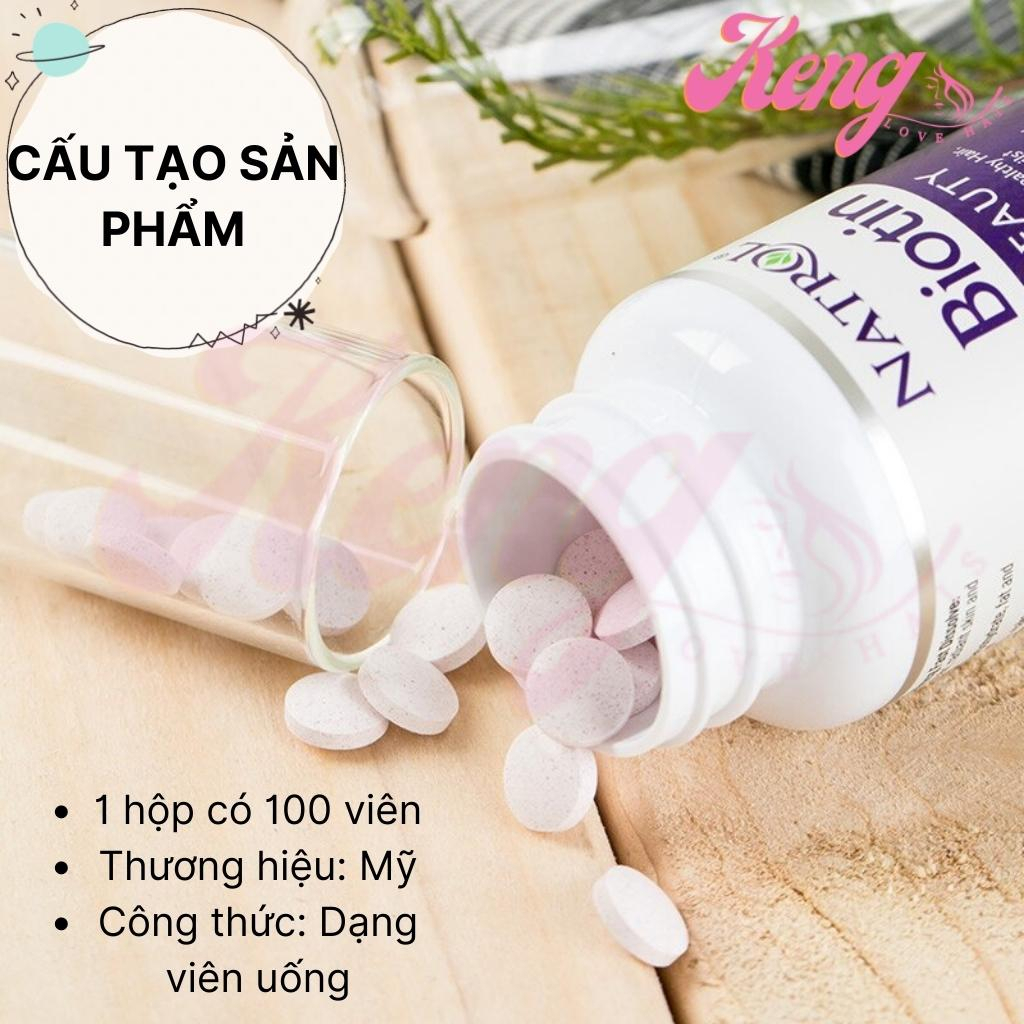 Viên uống mọc tóc Natrol Biotin 10000 Mcg của Mỹ 100 viên giúp kích mọc tóc, giảm gãy rụng