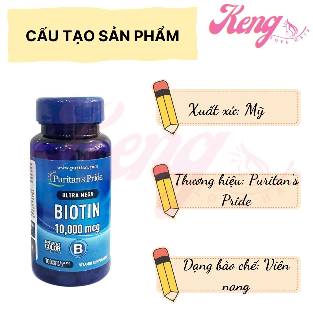 Viên uống mọc tóc Puritan’s pride Ultra Mega Biotin 10.000mcg 100 viên Mỹ ngăn rụng tóc | Kenglovehair, Kenglovehairs