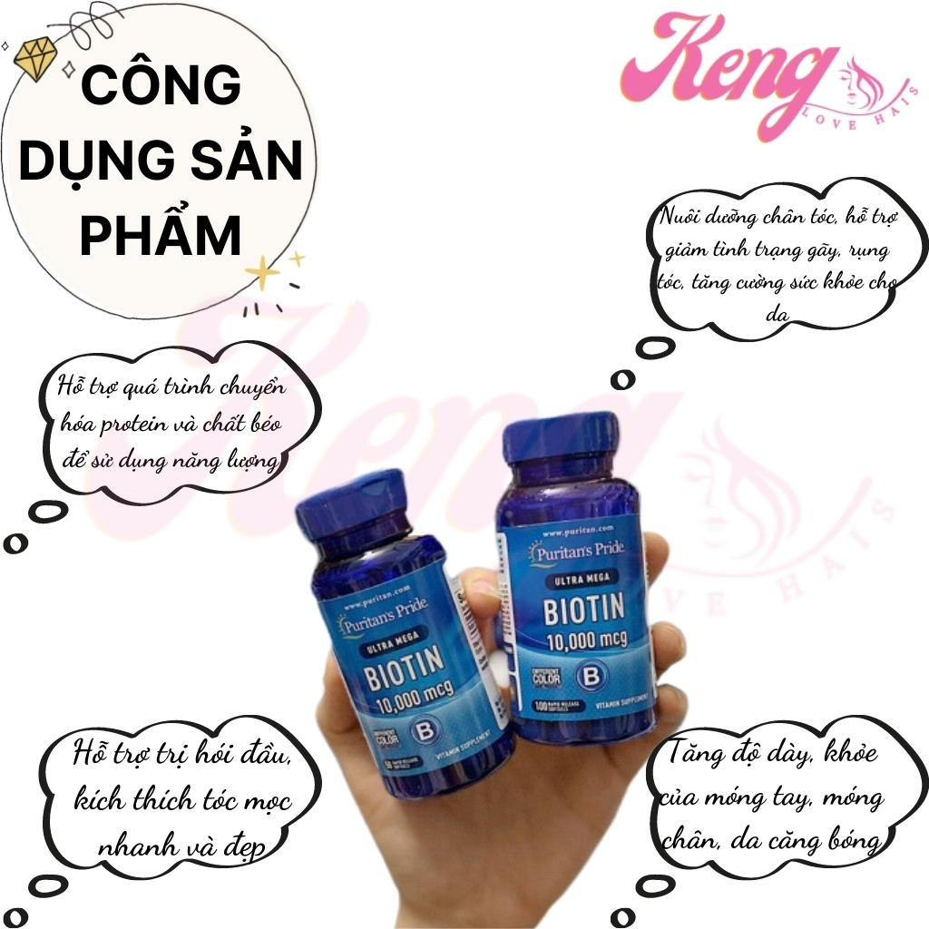 Viên uống mọc tóc Puritan’s pride Ultra Mega Biotin 10.000mcg 100 viên Mỹ ngăn rụng tóc | Kenglovehair, Kenglovehairs
