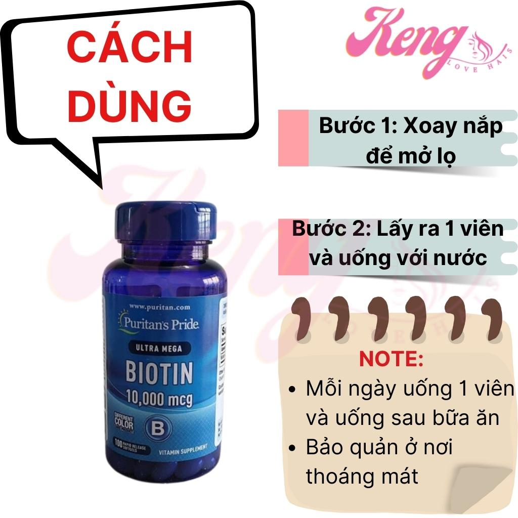 Viên uống mọc tóc Puritan’s pride Ultra Mega Biotin 10.000mcg 100 viên Mỹ ngăn rụng tóc | Kenglovehair, Kenglovehairs