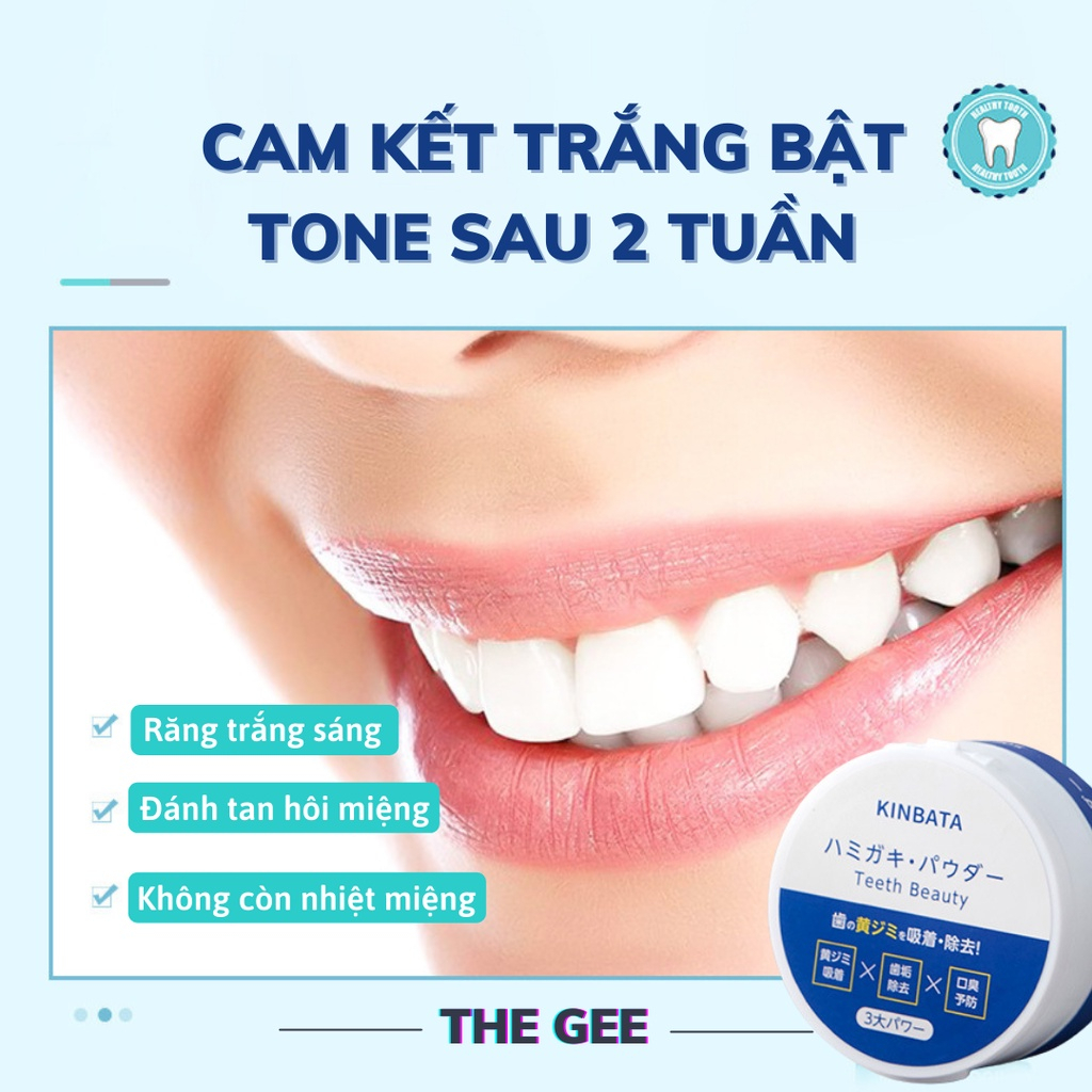 Cam kết trắng bật tông, dứt điểm hôi miệng, giảm viêm nha chu 2 tuần với bột đánh răng KINBATA Nhật Bản 50g