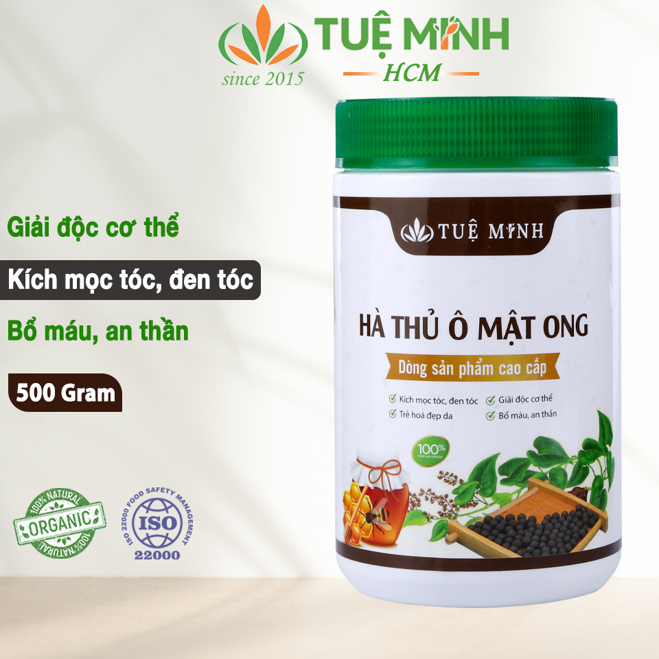 Viên hà thủ ô mật ong rừng Tuệ Minh 500gr kích thích mọc tóc, hà thủ ô làm đen tóc ngăn tóc bạc sớm