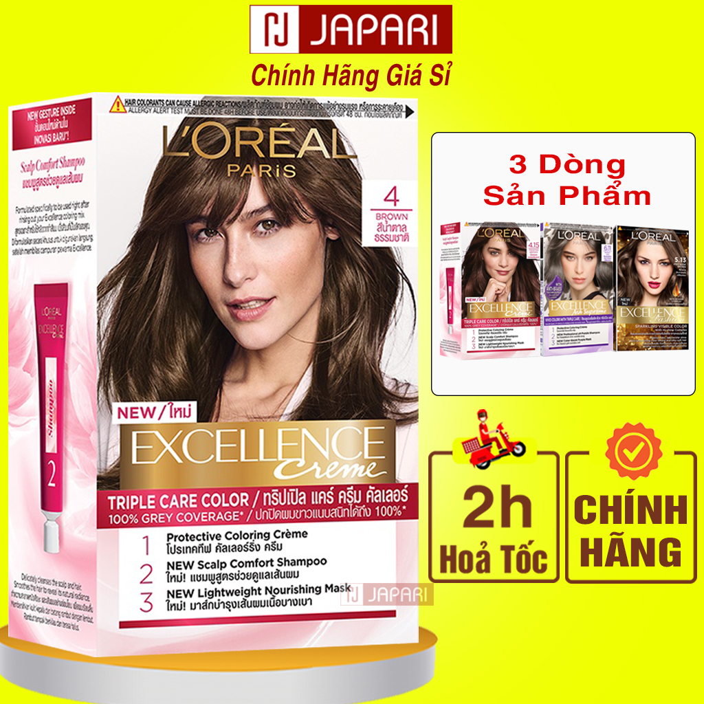 Thuốc Nhuộm Tóc Loreal CHĨNH HÃNG Phủ Bạc FULL – Nhuộm Tóc Đen Nâu Trà Sữa, Nâu Lạnh, Hạt Dẻ Vàng Sáng Xanh Đen Japari
