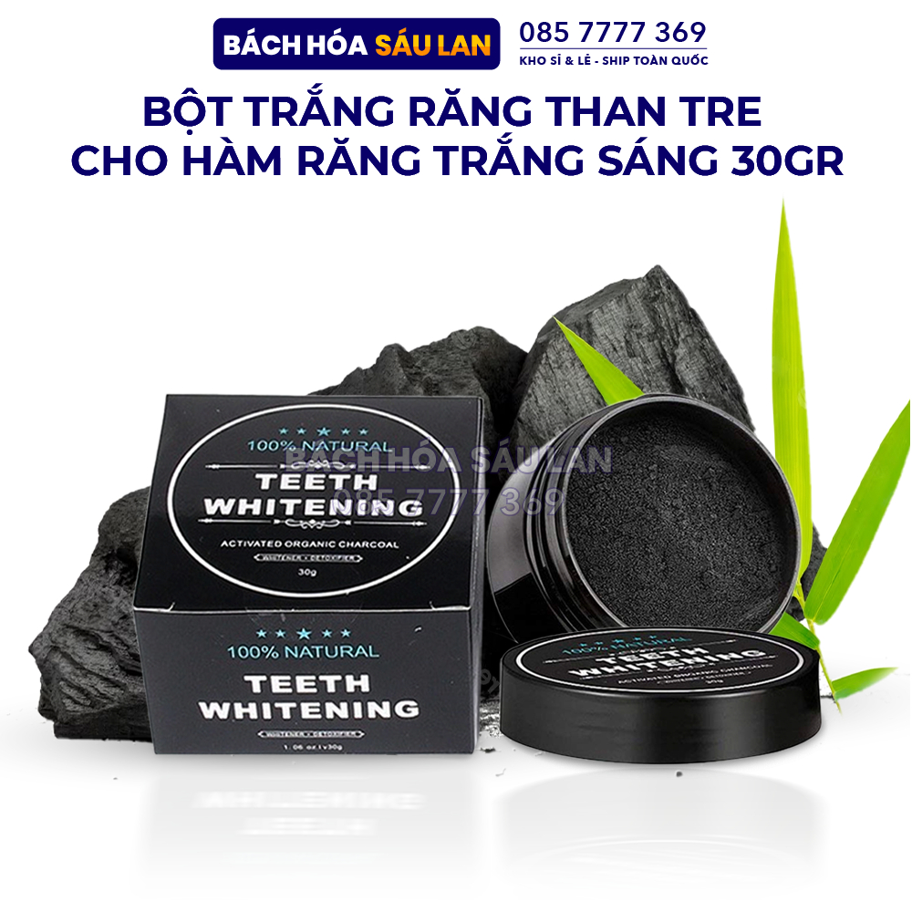 Bột trắng răng than hoạt tính – than tre cho hàm răng trắng sáng 30gr