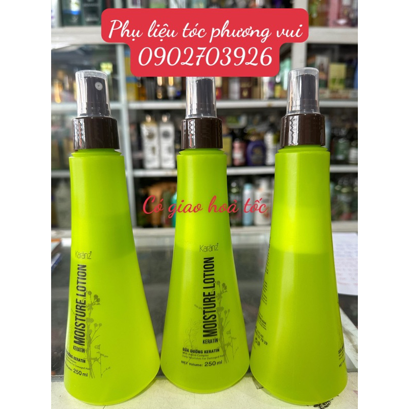 Xịt dưỡng tóc Keratin Kazan 250ml chai màu xanh siêu thơm mềm tóc giá rẻ