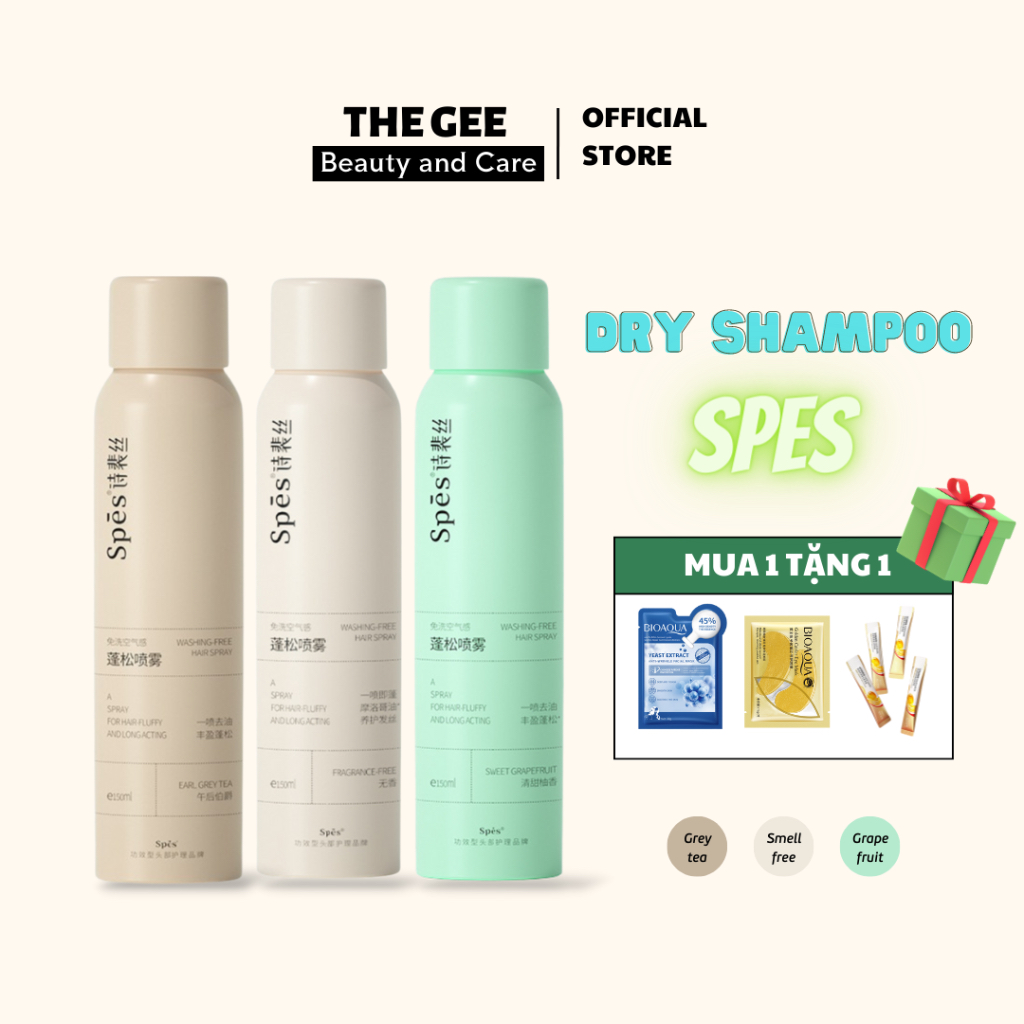 [CHÍNH HÃNG] Dầu gội khô SPES dạng xịt giúp phồng tóc tức thì, sạch tóc giữ nếp 12 giờ