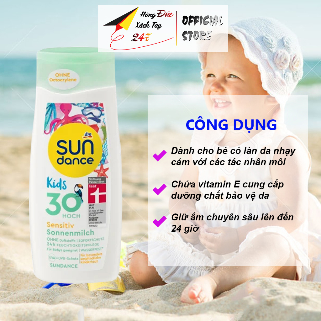 Kem chống nắng cho bé Sundance Kid an toàn cho bé, kcn trẻ em chống tia UV bảo vệ trẻ nhỏ <Hàng Đức>