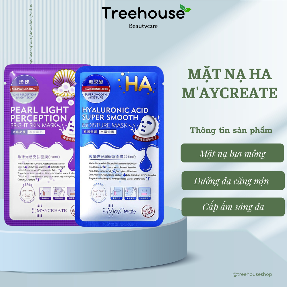 Mặt Nạ HA – Mặt nạ Xanh Tím – Mặt Nạ Dưỡng Ẩm – Mask Dưỡng Trắng Da HA Maycreate Nội Địa Trung 1 Miếng