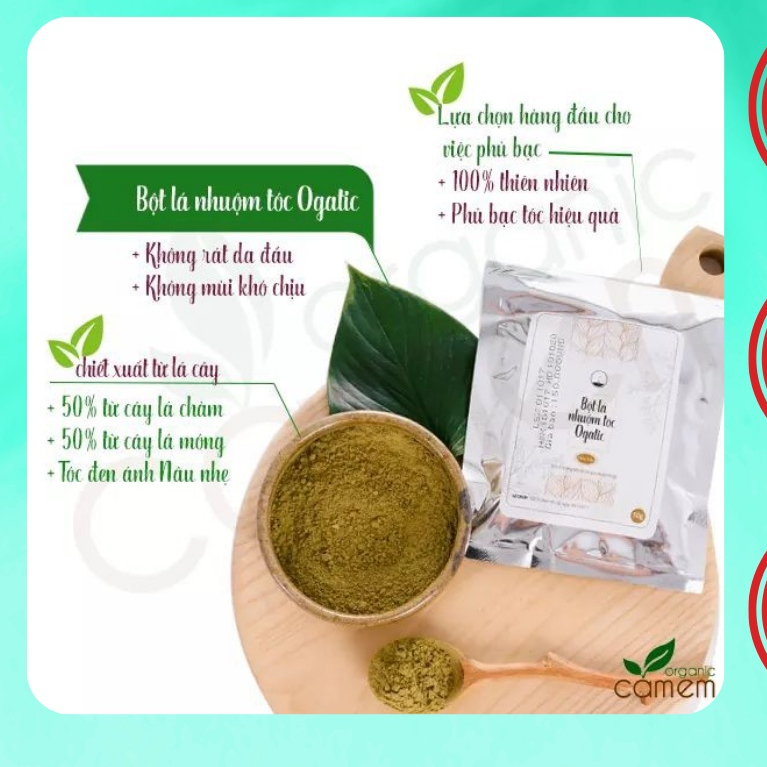 Thuốc nhuộm tóc từ thiên nhiên Ogatic, nhuộm phủ bạc tóc an toàn không hóa chất, nhuộm đen an toàn tại nhà