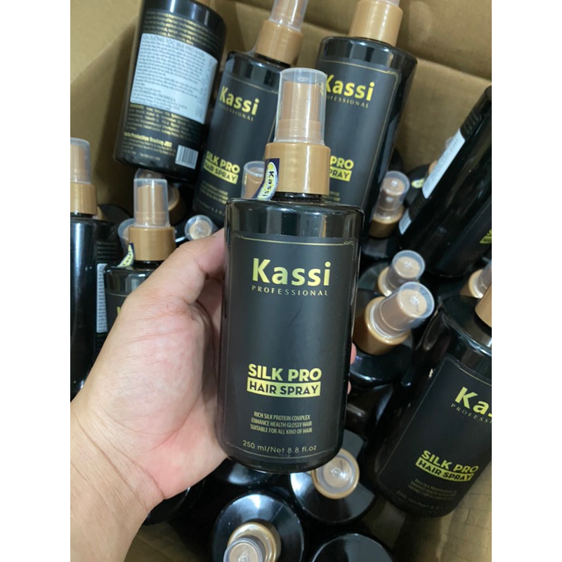 [ giá sỉ ] Xịt kassi Silk Pro Hair Spray 250ml –  dưỡng tóc khô xơ, hư tổn