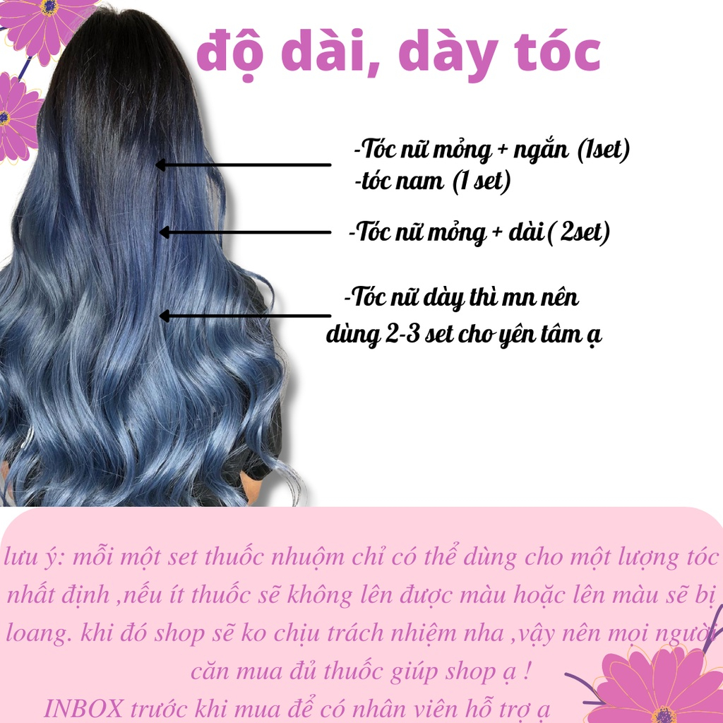 Thuốc nhuộm tóc Xanh Đen,Xanh Than, Xanh Dương Đen Không Tẩy nhuộm tại nhà | ZuyyHairs
