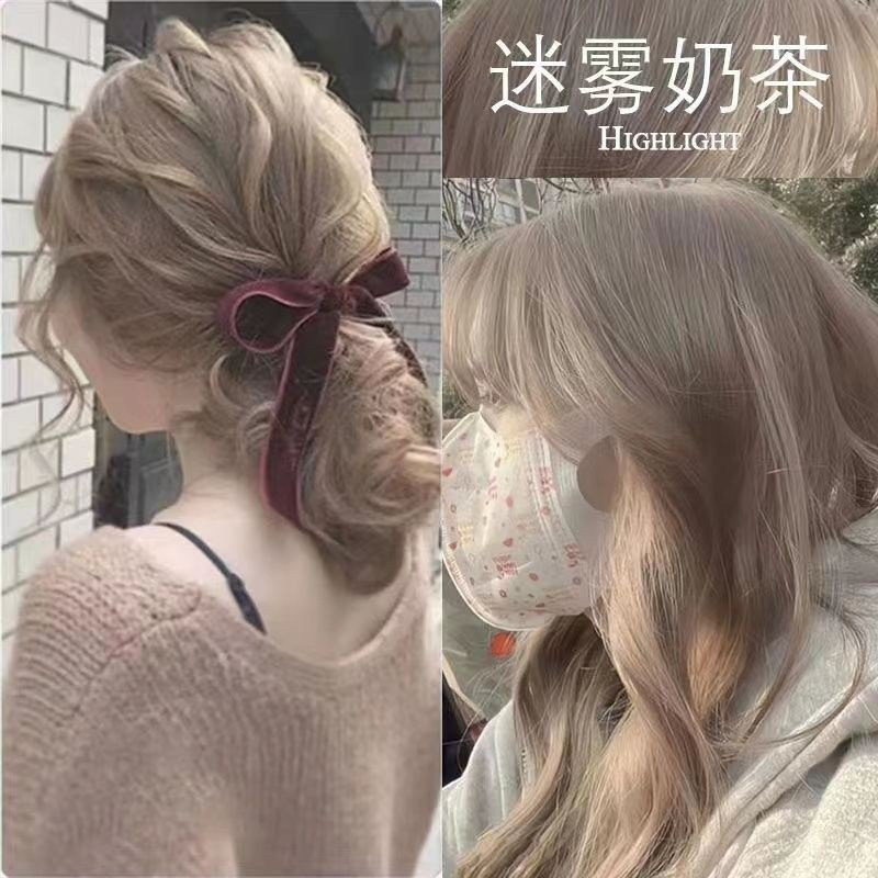 Thuốc nhuộm tóc màu NÂU TRÀ SỮA , NÂU SỮA không cần tẩy tóc-thuốc nhuộm tóc tại nhà tặng kèm oxy và găng tay