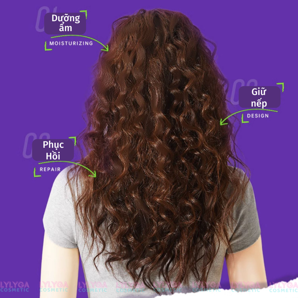 Gel giữ nếp bóp tóc xoăn hippie Kang FA 260ml Gel táo tạo kiểu tóc uốn sóng xoăn mềm dưỡng ẩm phục hồi tóc khô xơ
