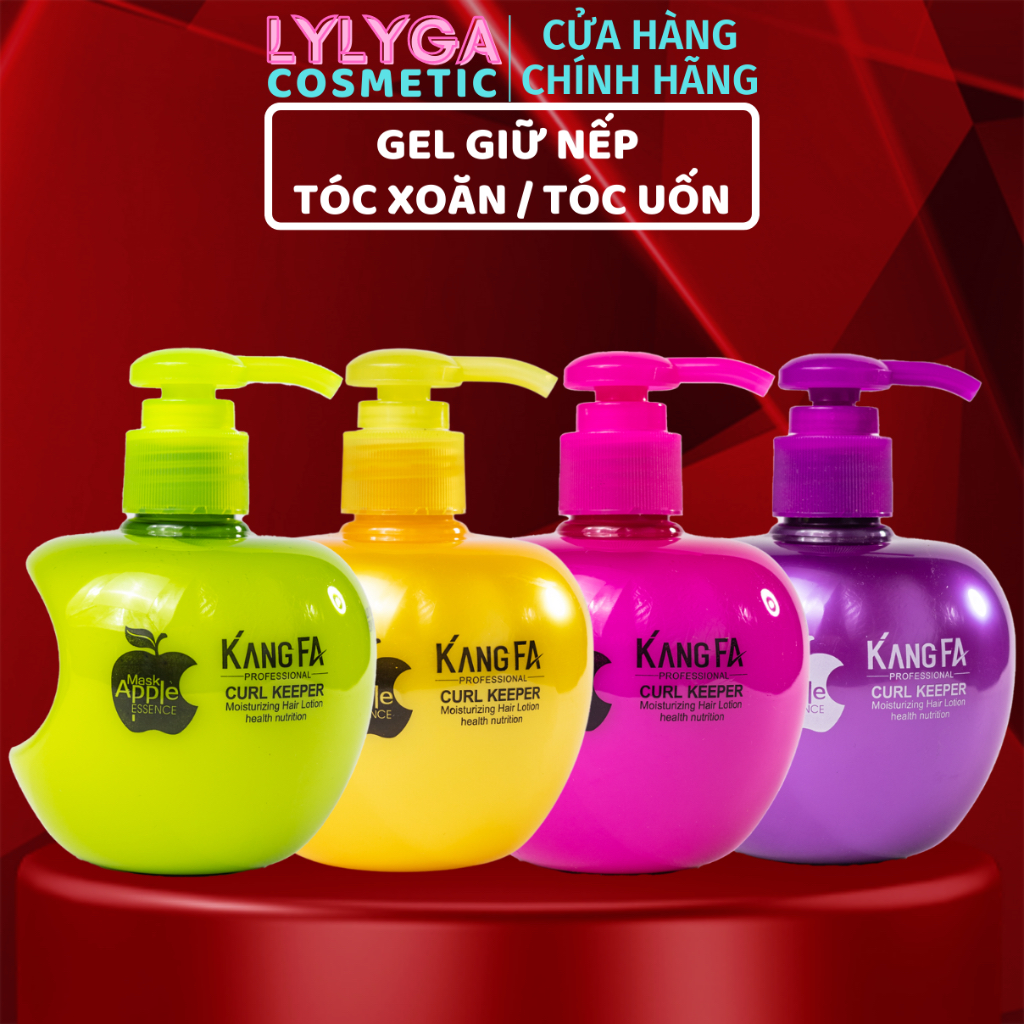 Gel giữ nếp bóp tóc xoăn hippie Kang FA 260ml Gel táo tạo kiểu tóc uốn sóng xoăn mềm dưỡng ẩm phục hồi tóc khô xơ