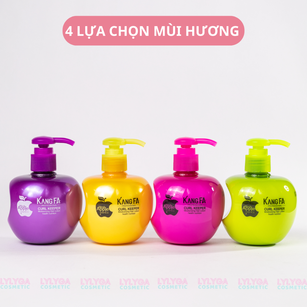 Gel giữ nếp bóp tóc xoăn hippie Kang FA 260ml Gel táo tạo kiểu tóc uốn sóng xoăn mềm dưỡng ẩm phục hồi tóc khô xơ