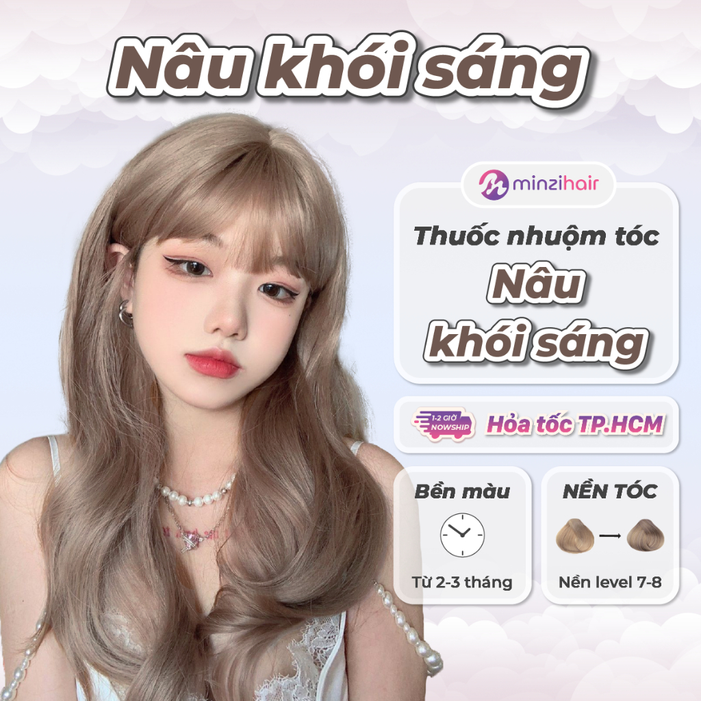Thuốc nhuộm tóc Nâu Khói Sáng – Lên Từ Nền Tóc Nâu Không Tẩy – Minzihair, Minzihair HCM
