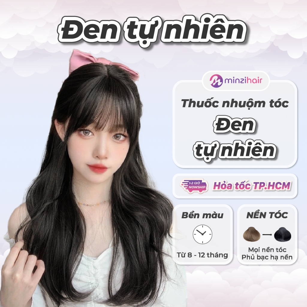 Thuốc nhuộm tóc Màu Đen Tự Nhiên – Lên Từ Mọi Nền Tóc – Hạ Nền – Minzihair, Minzihair HCM