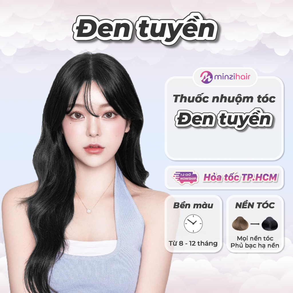[NHUỘM ĐEN] Thuốc Nhuộm Tóc Màu Đen Tuyền – Lên Từ Mọi Nền Tóc – Hạ Nền – Minzihair, Minzihair HCM