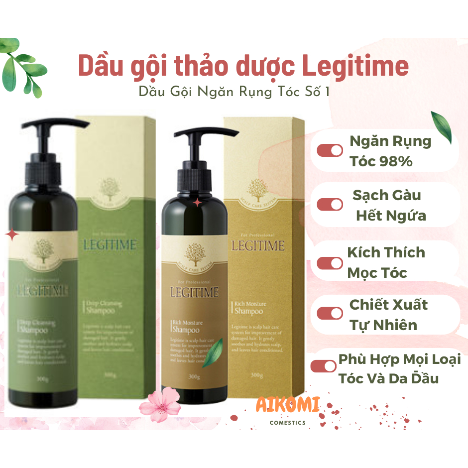 Dầu Gội Thảo Dược Welcos Legitime Deep Shampoo – Ngăn rụng tóc, Kích thích mọc tóc, sạch gàu.