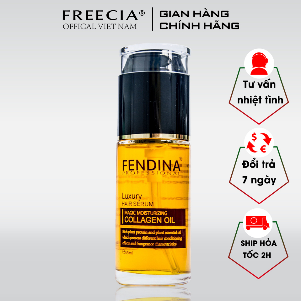 Tinh dầu dưỡng tóc FENDINA LUXURY COLLAGEN OIL 65ml dành cho tóc khô, tẩy, nhuộm