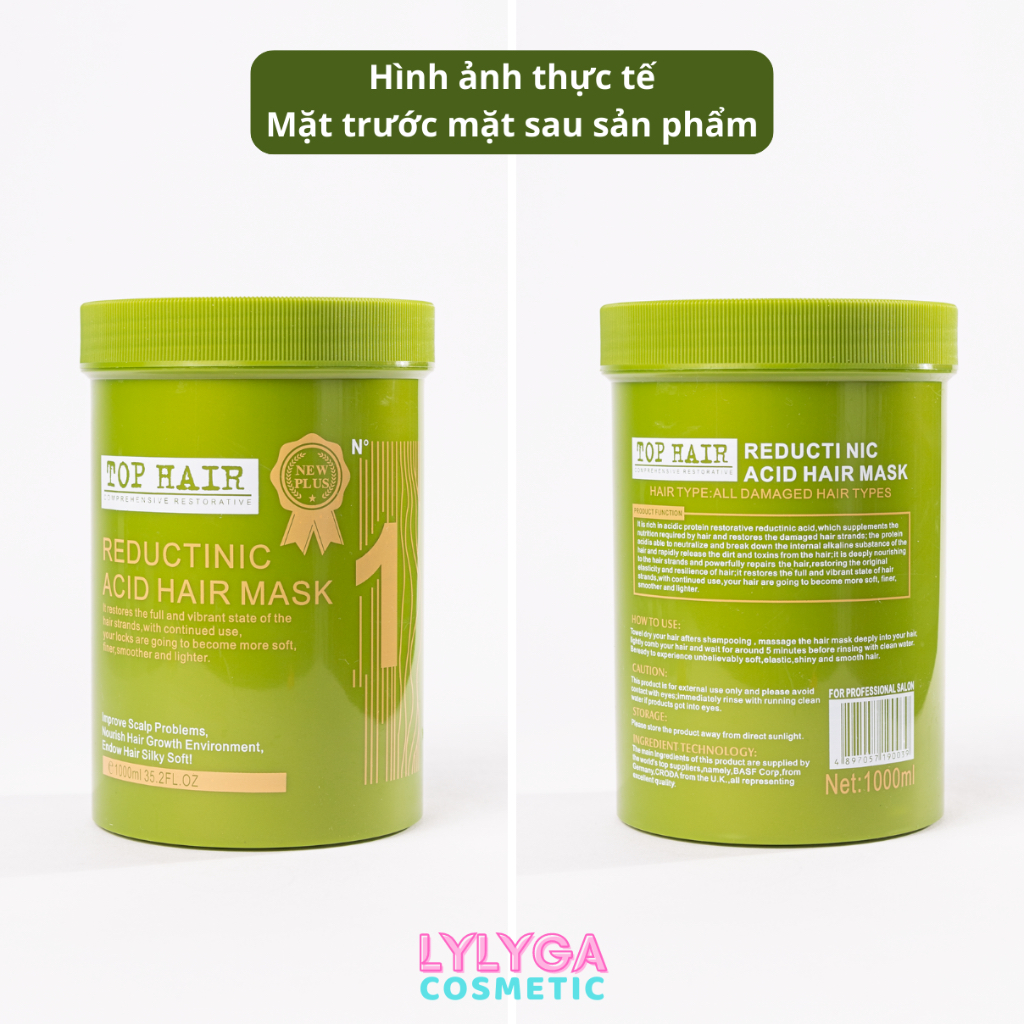 Kem ủ tóc TOP HAIR 1000ML ủ tóc phục hồi toàn diện, dầu xả dưỡng tóc, Dầu hấp chăm sóc phục hồi hư tổn Tophair
