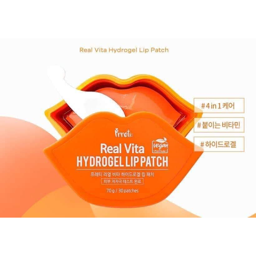 Mặt Nạ Dưỡng Hồng Môi Prreti Real Vita Hydrogel Lip Patch 30 miếng – Hàn Quốc