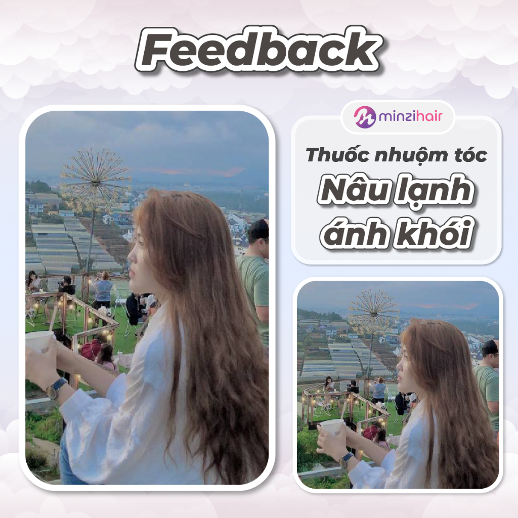 Thuốc nhuộm tóc Màu Nâu Khói Lạnh (Nâu Lạnh Ánh Khói) – Lên Từ Nền Đen Không Tẩy – Minzihair, Minzihair HCM