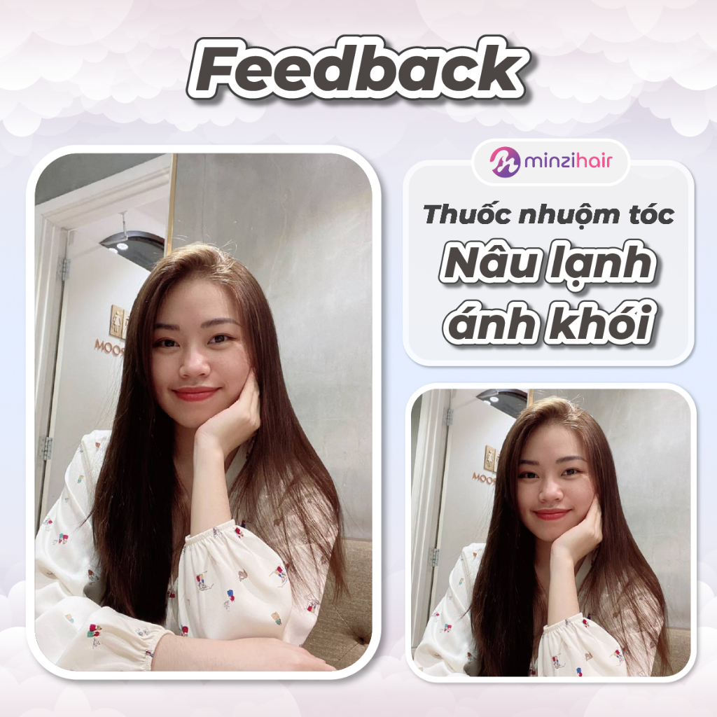 Thuốc nhuộm tóc Màu Nâu Khói Lạnh (Nâu Lạnh Ánh Khói) – Lên Từ Nền Đen Không Tẩy – Minzihair, Minzihair HCM
