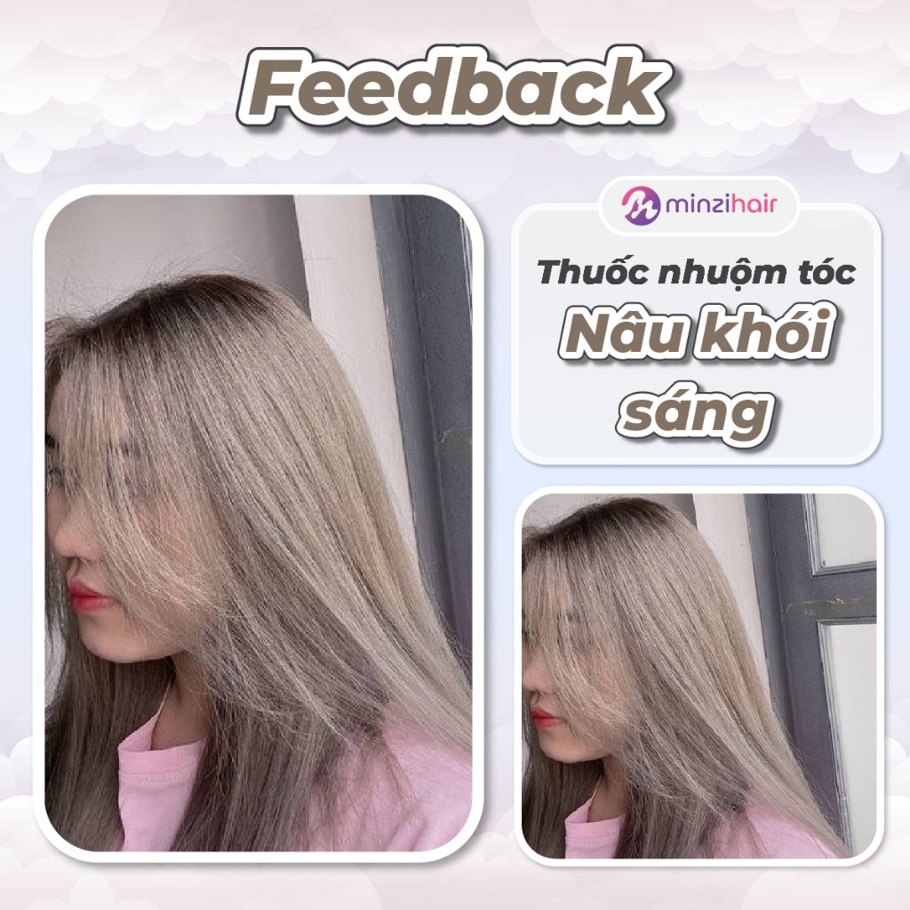Thuốc nhuộm tóc Nâu Khói Sáng – Lên Từ Nền Tóc Nâu Không Tẩy – Minzihair, Minzihair HCM