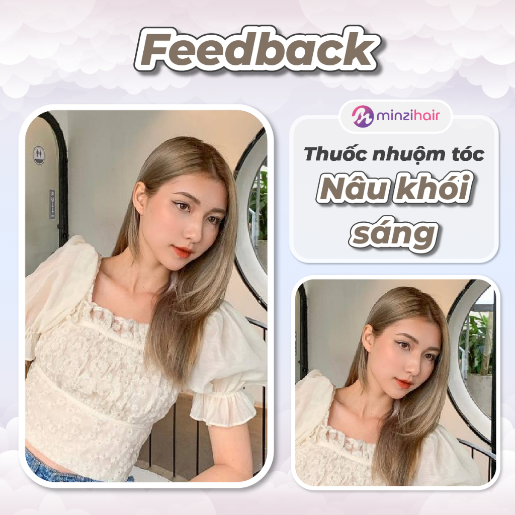 Thuốc nhuộm tóc Nâu Khói Sáng – Lên Từ Nền Tóc Nâu Không Tẩy – Minzihair, Minzihair HCM