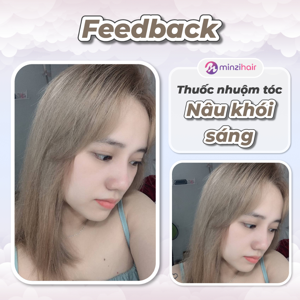 Thuốc nhuộm tóc Nâu Khói Sáng – Lên Từ Nền Tóc Nâu Không Tẩy – Minzihair, Minzihair HCM