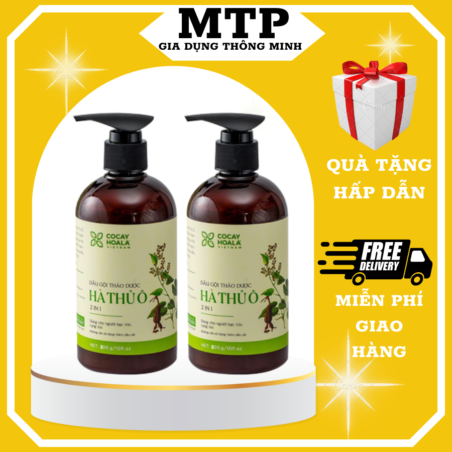 Dầu gội Hà Thủ Ô 800ml kích thích mọc tóc sau 2 tuần hiệu quả, Dầu gội thảo dược Hà Thủ Ô giảm rụng tóc, giảm bạc tóc