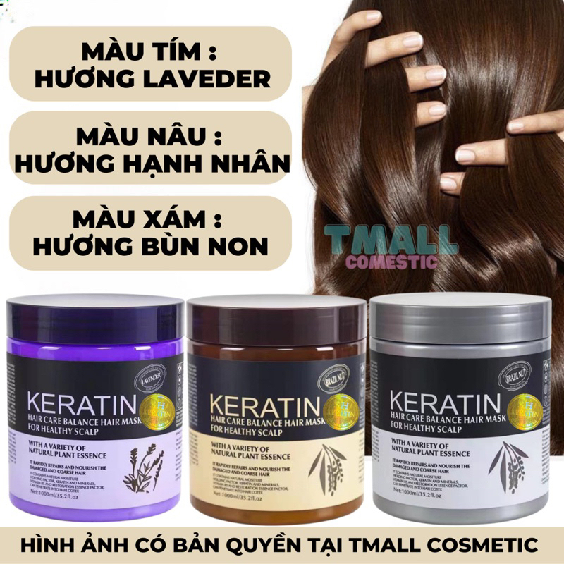 Kem ủ tóc KERATIN COLLAGEN 1000ML LAVENDER BRAZIL NUT – Ủ hấp tóc cung cấp dưỡng chất KERATIN tự nhiên UT08