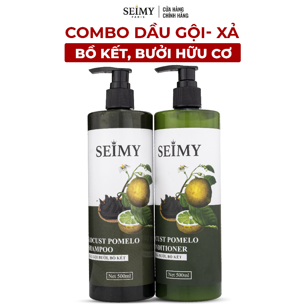 Bộ dầu gội xả bồ kết, bưởi SEIMY – Locust Pomelo Shampoo