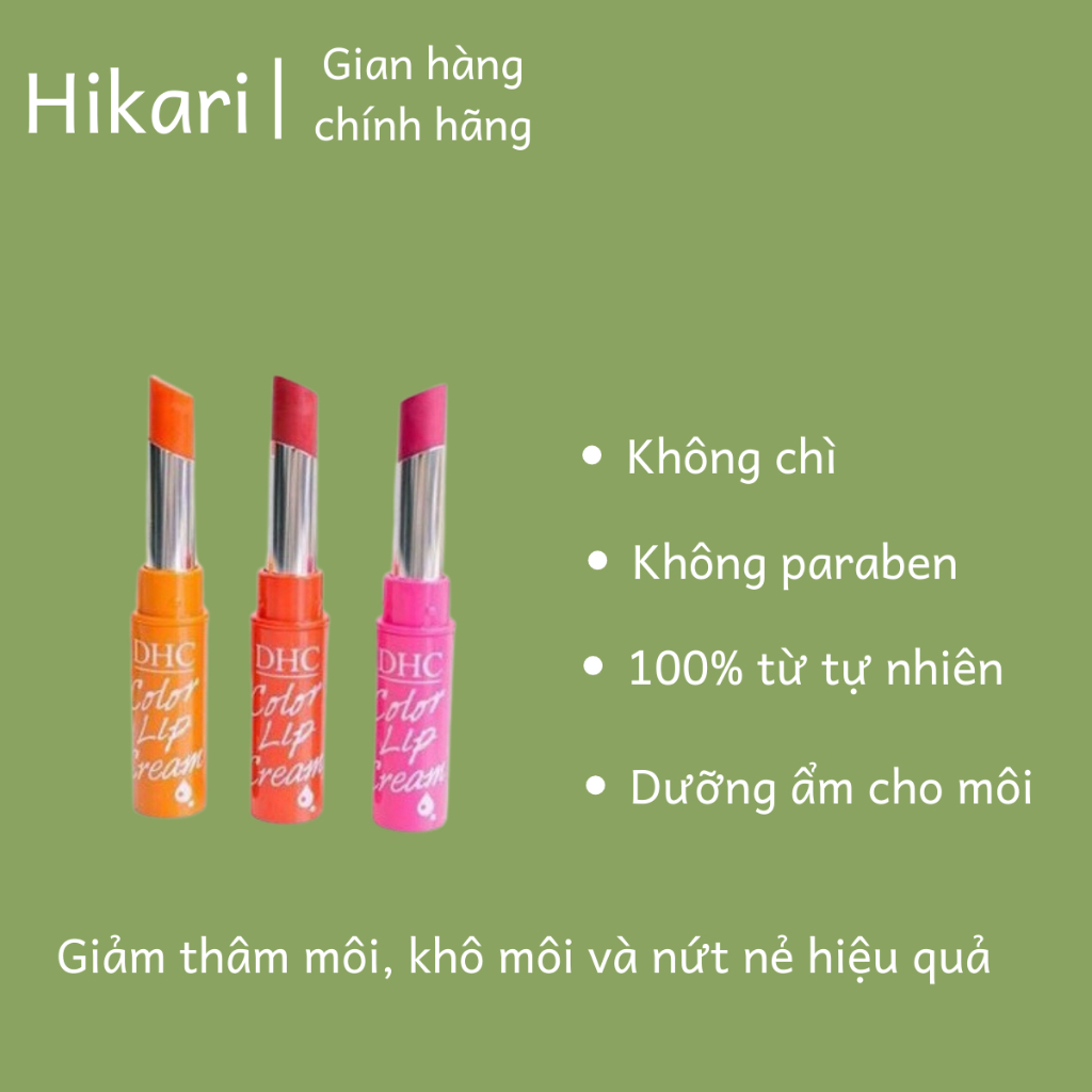 Son dưỡng môi DHC có màu 1,5g hàng nội địa Nhật, giúp ẩm dưỡng làm mềm và hỗ trợ giảm thâm môi