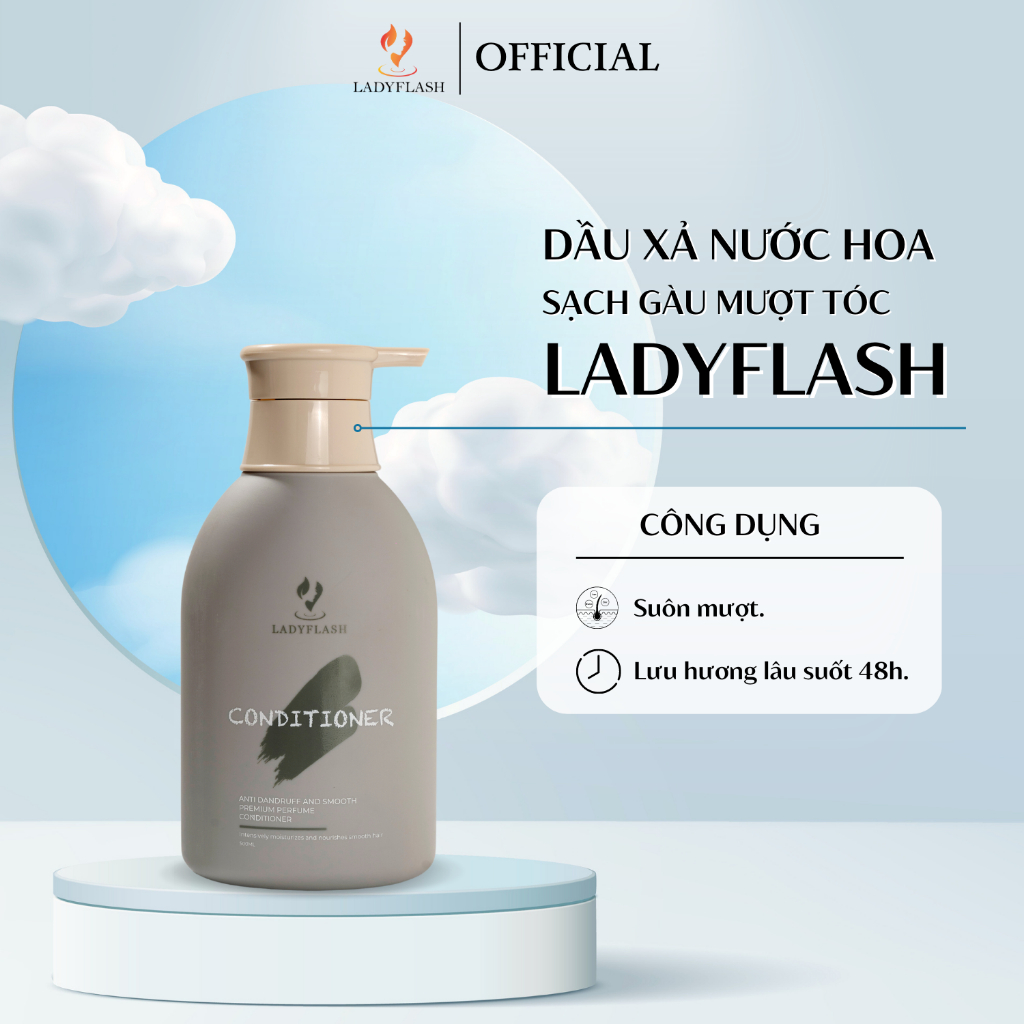 Dầu Xả Nước Hoa Sạch Gàu Mượt Tóc LADYFLASH (500ml)